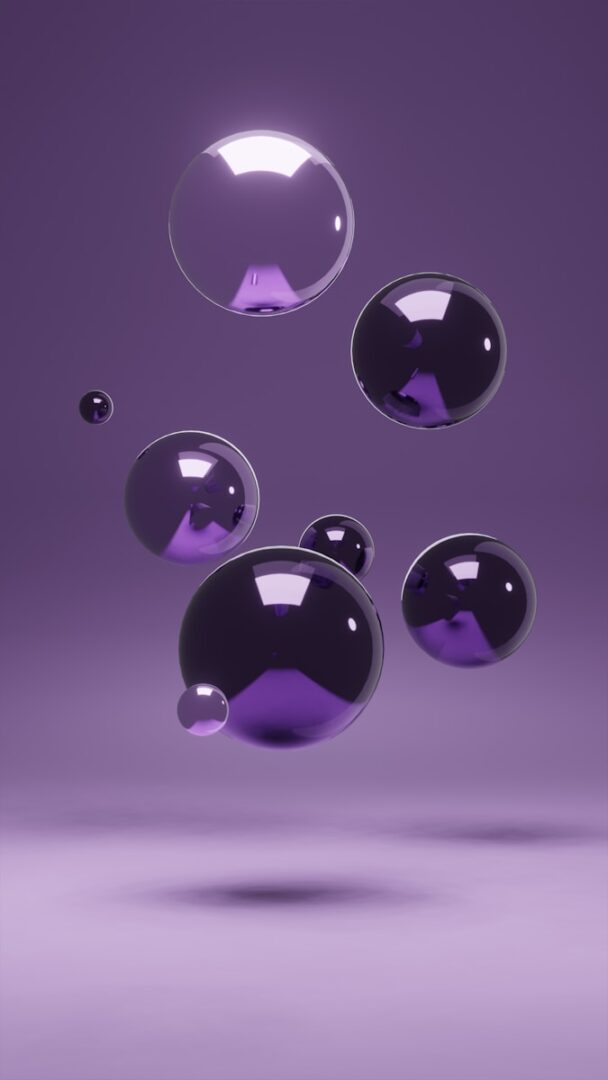 a group of bubbles floating in the air