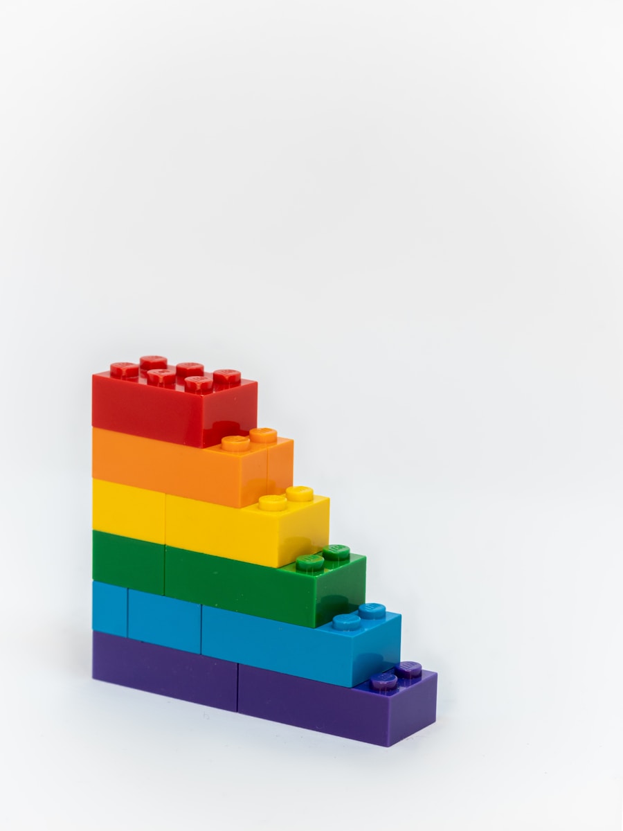 a stack of legos sitting on top of each other
